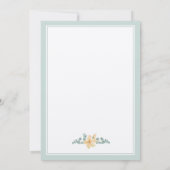 Green Floral Watercolor Baptism Invitation Kaart (Achterkant)