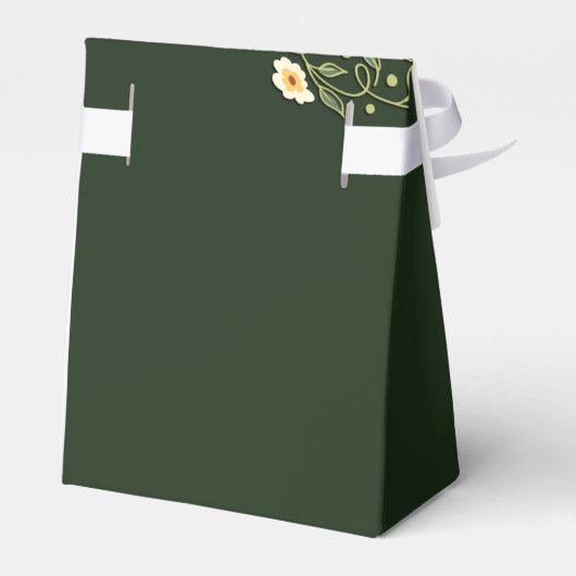 Green Floral Wedding Bedankdoosjes (Achterkant)