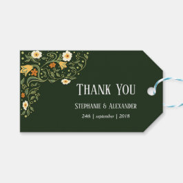 Green Floral Wedding Bedankt Cadeaulabel