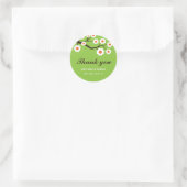 Green Floral Wedding Favor Dank je Sticker (Tas)