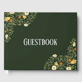Green Floral Wedding Gastenboek