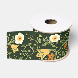 Green Floral Wedding Grosgrain Lint