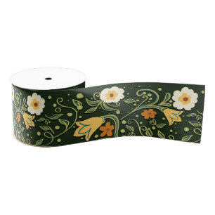 Green Floral Wedding Grosgrain Lint