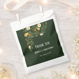 Green Floral Wedding Guest Bedankzakje