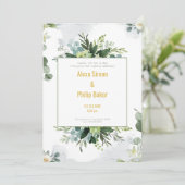 Green Floral Wedding Kaart (Staand voorkant)