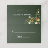 Green Floral Wedding Plaatskaartje (Buitenkant ongevouwen)