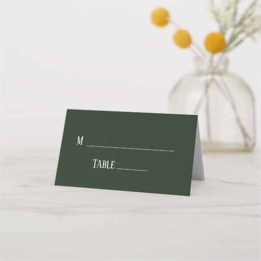 Green Floral Wedding Plaatskaartje (Voorkant)