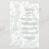 Green Floral Wedding Program Programmakaart (Voorkant / Achterkant)
