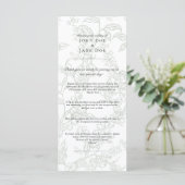 Green Floral Wedding Program Programmakaart (Staand voorkant)
