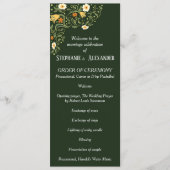 Green Floral Wedding Programme Programmakaart (Voorkant)