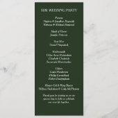 Green Floral Wedding Programme Programmakaart (Achterkant)