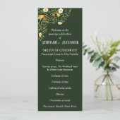 Green Floral Wedding Programme Programmakaart (Staand voorkant)