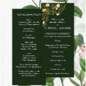 Green Floral Wedding Programme Programmakaart