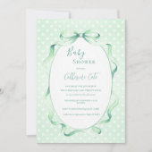 Green Floral Whimsical Baby Shower  Kaart (Voorkant)