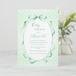 Green Floral Whimsical Baby Shower  Kaart
