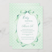 Green Floral Whimsical Baby Shower  Kaart (Voorkant / Achterkant)