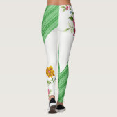 Green Floral White Leggings (Achterkant)