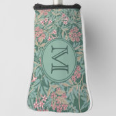 Green Floral William Morris Custom Initiaal Dames Golfheadcover (Draai 90)