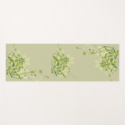 Green Floral Yogamat (Voorkant (horizontaal))