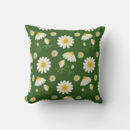 Green Florals Farmhouse Decor Daisy Sierkussen