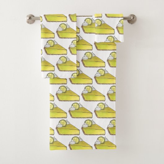 Green Florida Key Limoen Pie Slice Foodie Bad Handdoek (Insitu)