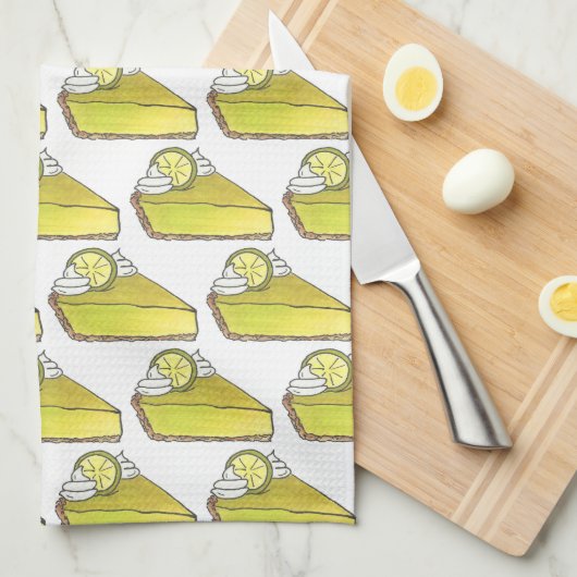 Green Florida Key Limoen Pie Slice Foodie Theedoek (Quarter Fold)