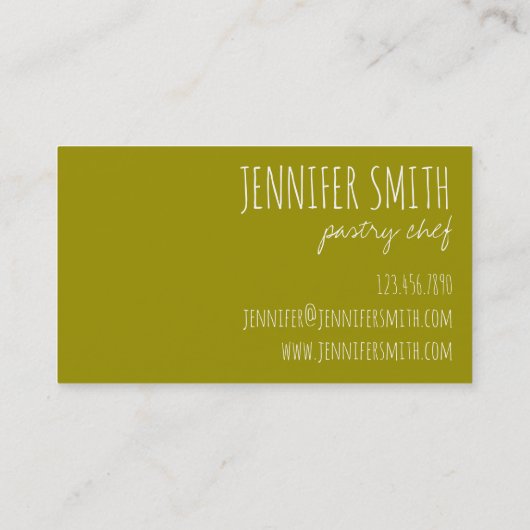 Green Florida Key Limoen Pie Slice Pastry Chef Foo Visitekaartje (Achterkant)