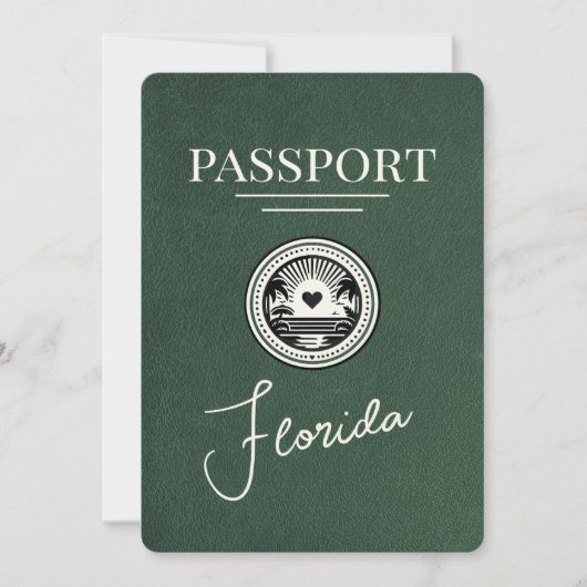 Green Florida Passport Bewaar de datum Save The Date (Voorkant)