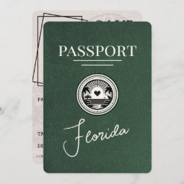 Green Florida Passport Bewaar de datum Save The Date