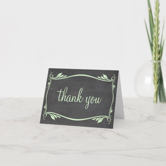 Green Flourish Chalkboard - Hartelijk dank Bedankkaart (Voorkant)