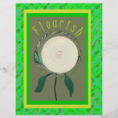 Green Flourish Flower Bulk Scrapbook Paper Pages Flyer (Achterkant)