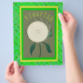 Green Flourish Flower Bulk Scrapbook Paper Pages Flyer (Hand)