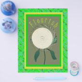 Green Flourish Flower Bulk Scrapbook Paper Pages Flyer (Enkel)