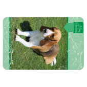 Green Flourish Tab Merry kerst Magnet Magneet (Horizontaal)