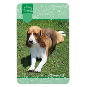 Green Flourish Tab Merry kerst Magnet Magneet