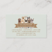 Green Flower Arrow PetSitter honden Visitekaartje (Achterkant)