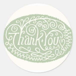 Green Flower Bedankt Ronde Sticker