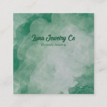 Green Flower Burst Jewelry Craft Business Card