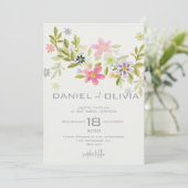 Green Flower Ornament bruiloft Kaart (Staand voorkant)