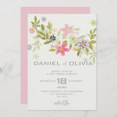 Green Flower Ornament bruiloft Kaart (Voorkant / Achterkant)