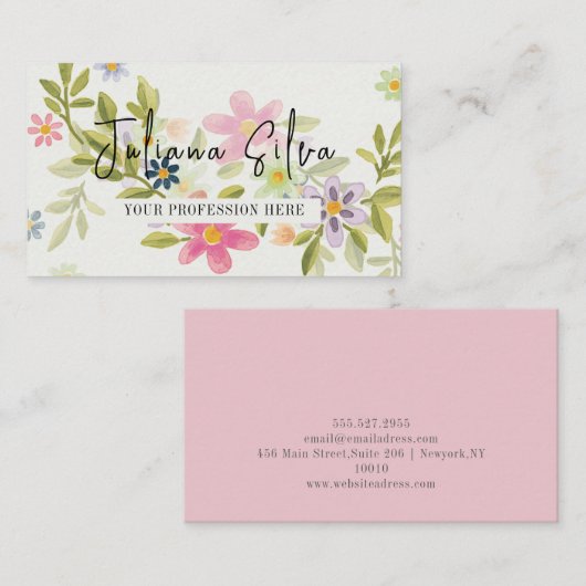 Green Flower Ornament Visitekaartje (Voorkant / Achterkant)