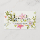 Green Flower Ornament Visitekaartje (Voorkant)