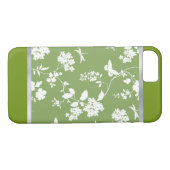 Green Flower Patterned Spring Design iPhone Case (Achterkant (Horizontaal))