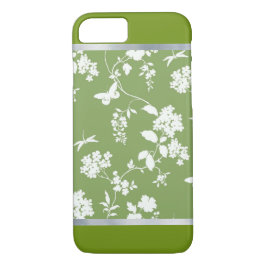 Green Flower Patterned Spring Design iPhone Case