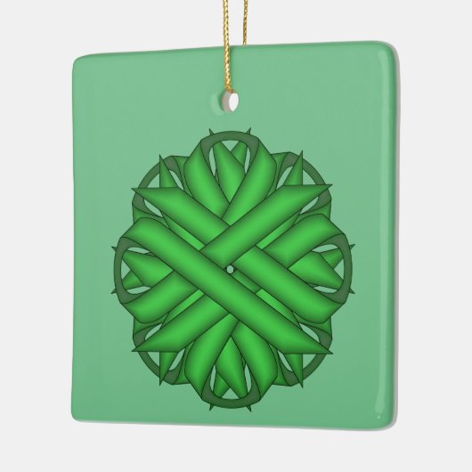 Green Flower Ribbon door Kenneth Yoncich Keramisch Ornament (Links)