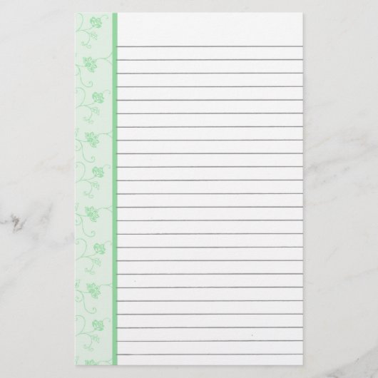 Green Flower Stationery Briefpapier (Voorkant)