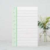Green Flower Stationery Briefpapier (Staand voorkant)
