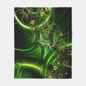 Green Flowers Fleece Blanket Deken (Voorkant)