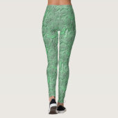Green Flowers Natuur Art Pattern Leggings (Achterkant)