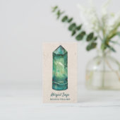Green Fluorite Crystal Holistic Spiritueel Yoga Visitekaartje (Staand voorkant)